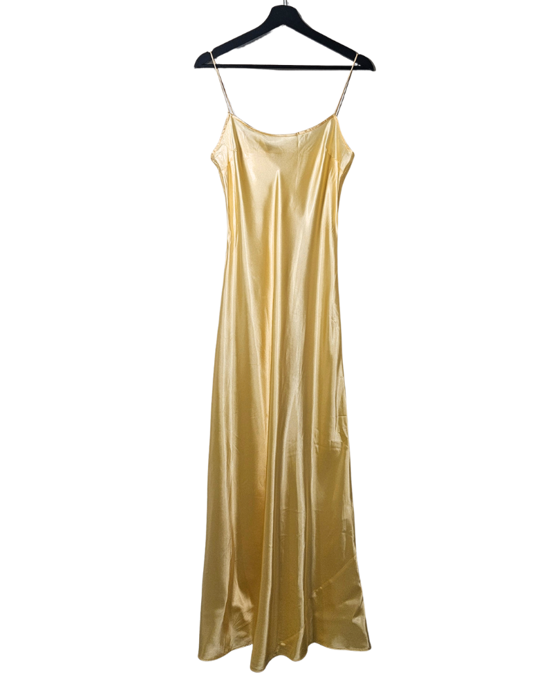 Vestido lingerie slip dress amarillo