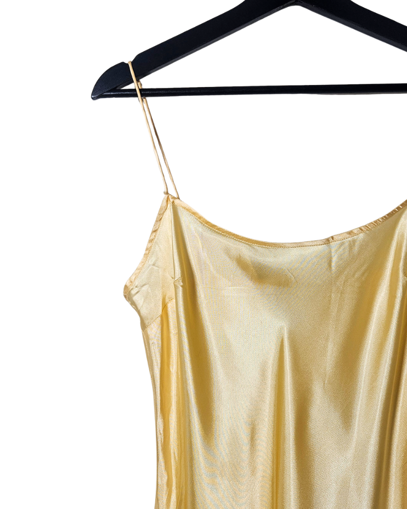 Vestido lingerie slip dress amarillo