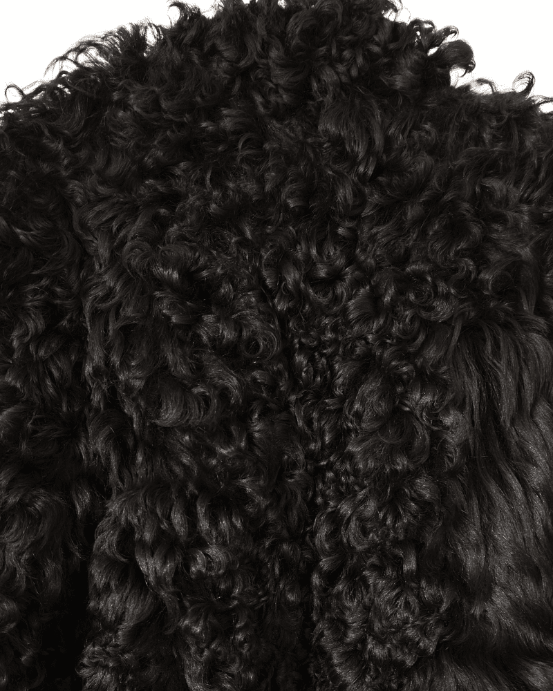 Abrigo piel cordero negro - Una cosa es una cosa