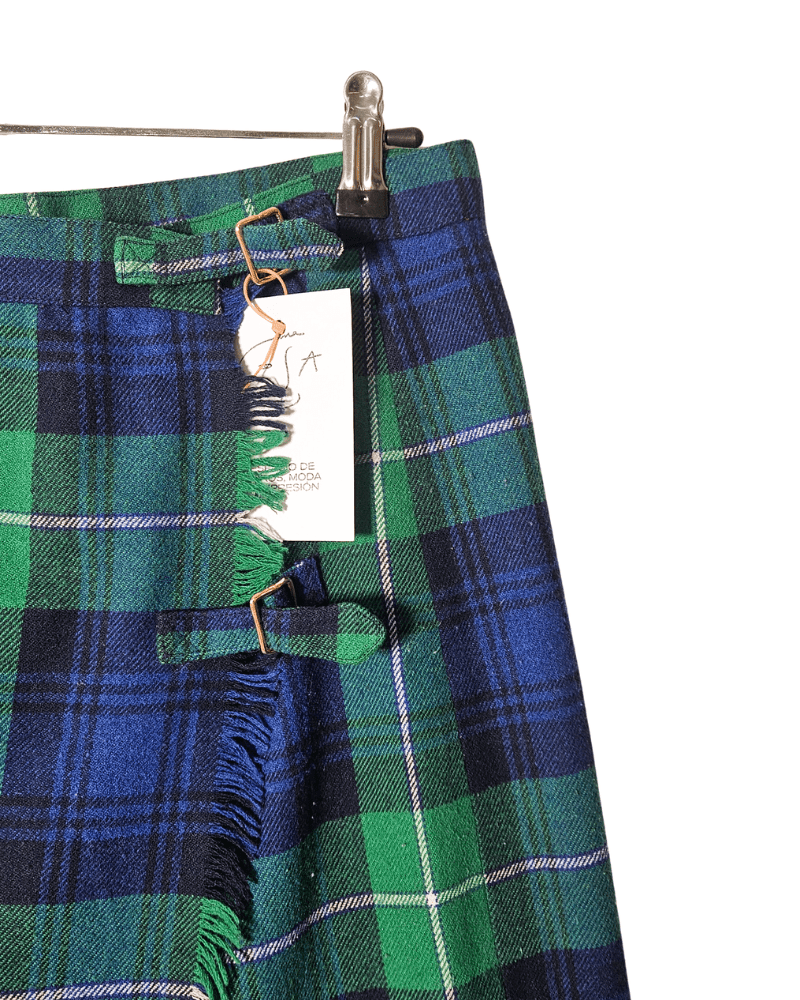 Falda tartán azul y verde - Una cosa