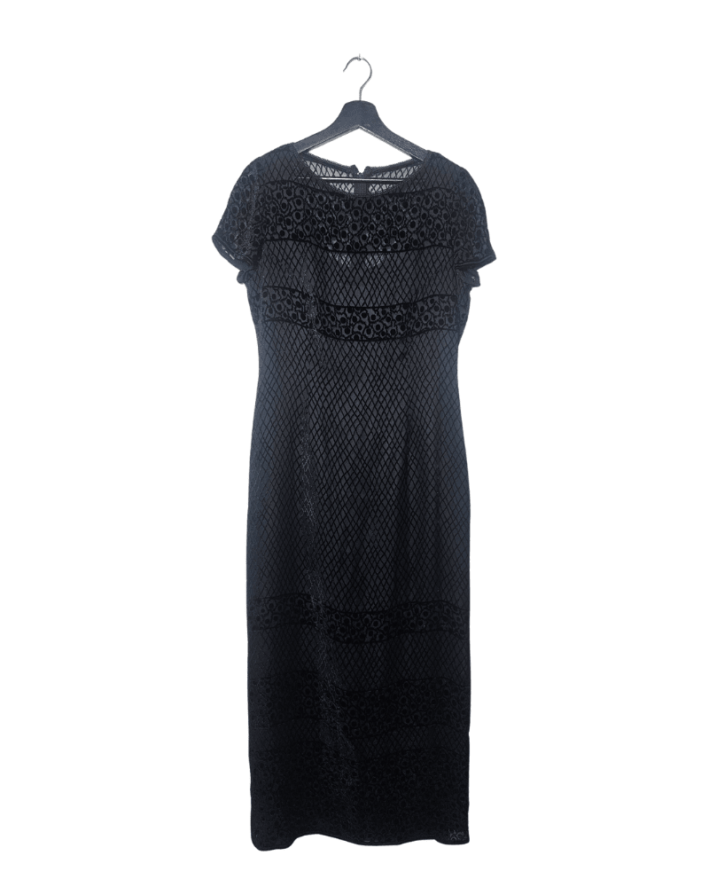 Vestido columna seda - terciopelo - Una cosa